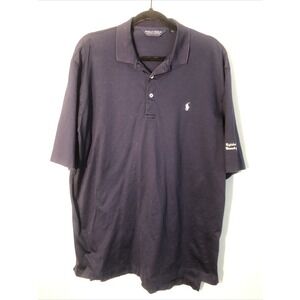 Polo Golf Ralph Lauren Shirt Mens Large Blue Short Sleeve Polo Course Logo Pony